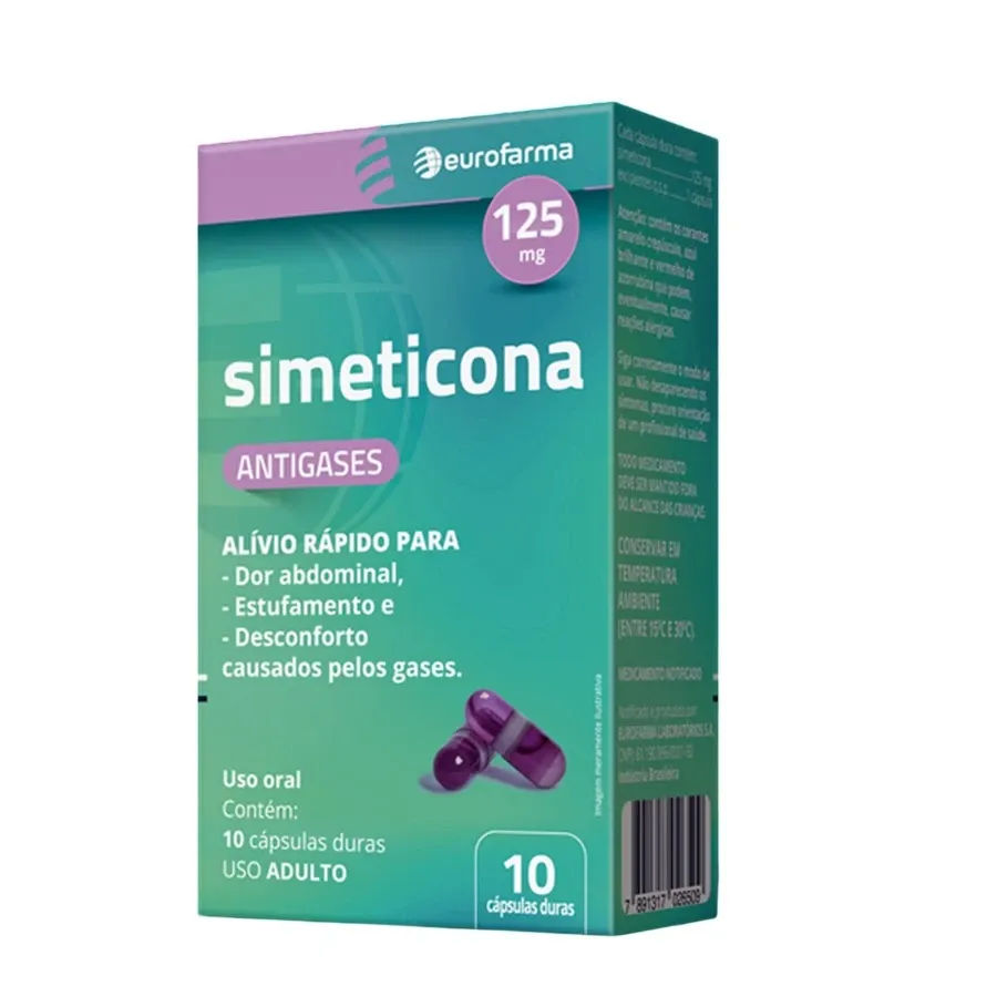 Simeticona 125mg com 10 Cápsulas Eurofarma
