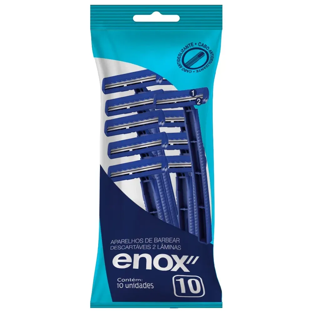 Aparelho De Barbear Enox Descartável Com 10 Unidades