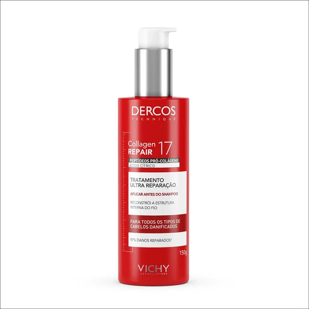 Shampoo Ultra Reparação Vichy Dercos Collagen Repair 17 com 390g