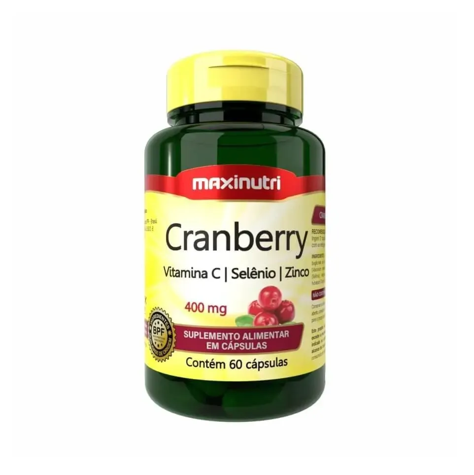 Cranberry 400mg com 60 Cápsulas Maxinutri