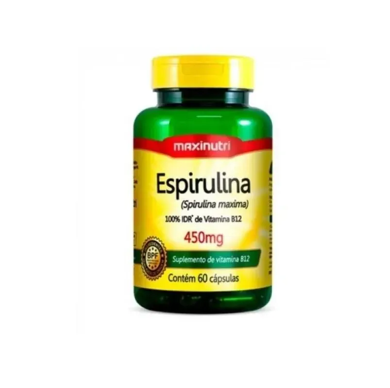 Espirulina 450mg com 60 Cápsulas Maxinutri