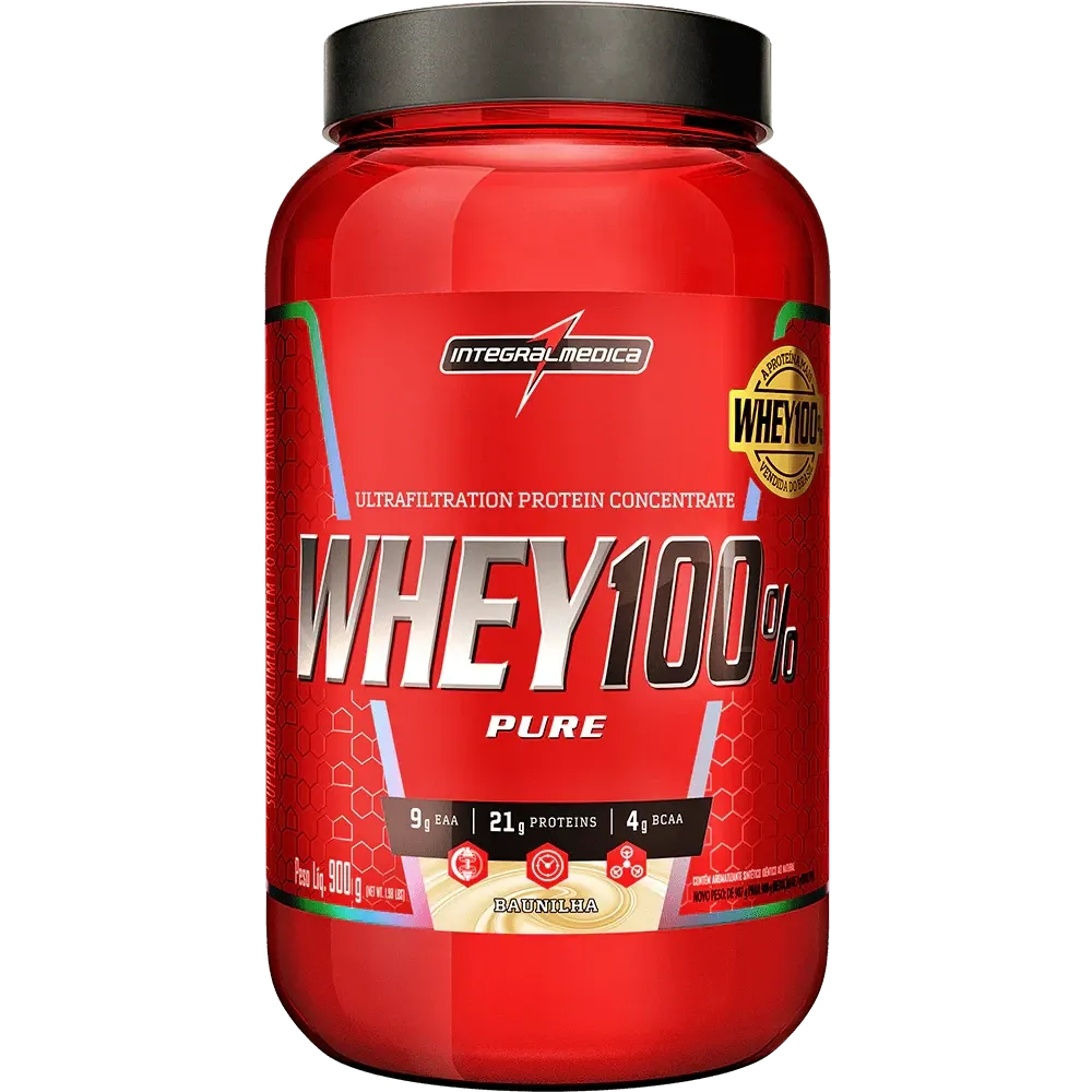 Whey 100% Pure Integralmédica Sabor Baunilha Pote 900g