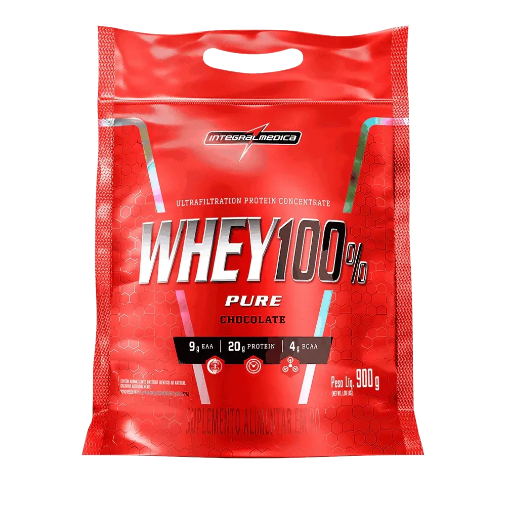 Whey 100% Pure Integralmédica Sabor Chocolate Pouch 900g