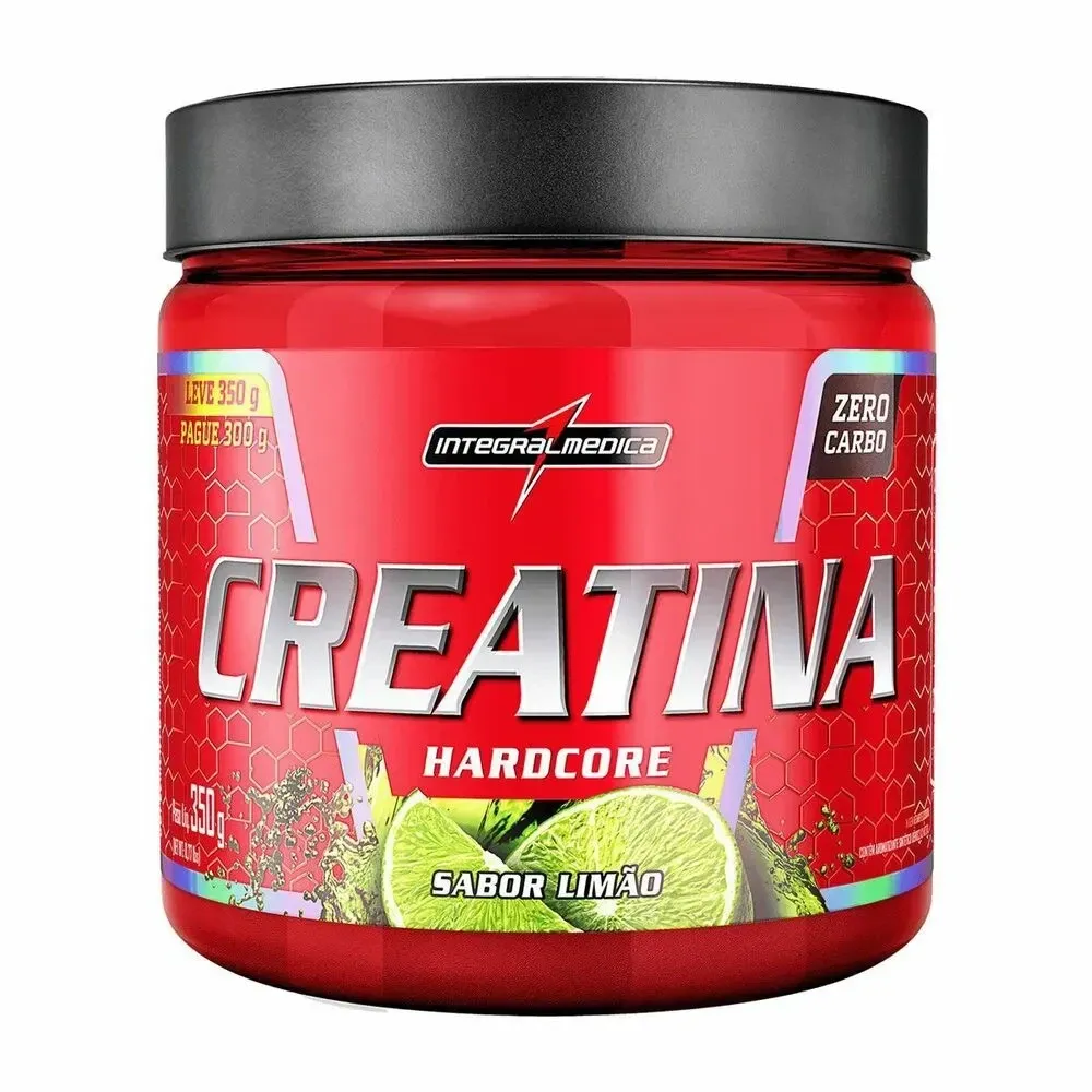 Creatina Pura Hardcore Integralmédica Sabor Limão 350g