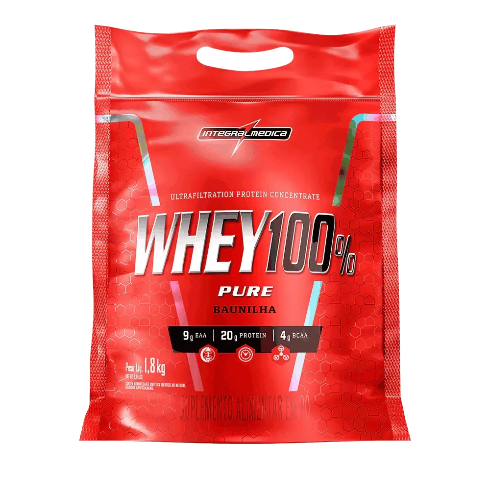 Whey 100% Pure Integralmédica Sabor Baunilha Pouch 900g