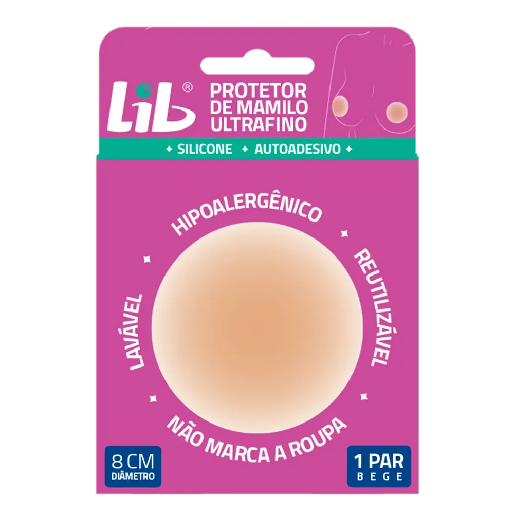 Protetor de Mamilo Ultrafino Lib com 1 Par Bege