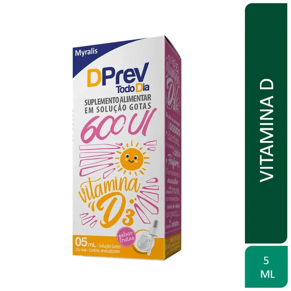 Vitamina D 600UI DPrev Todo Dia Frutas Gotas 5ml