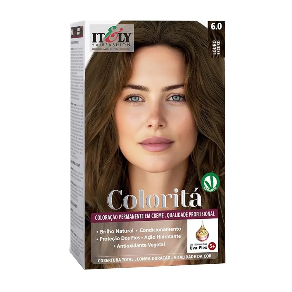 Coloração em Creme Itely Coloritá 1 Unidade 6.0 Louro Escuro