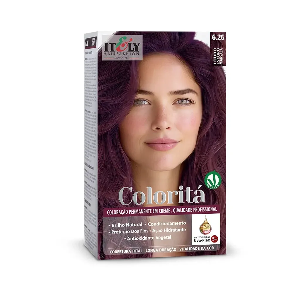 Coloração em Creme Itely Coloritá 1 Unidade 6.26 Louro Escuro Marsala
