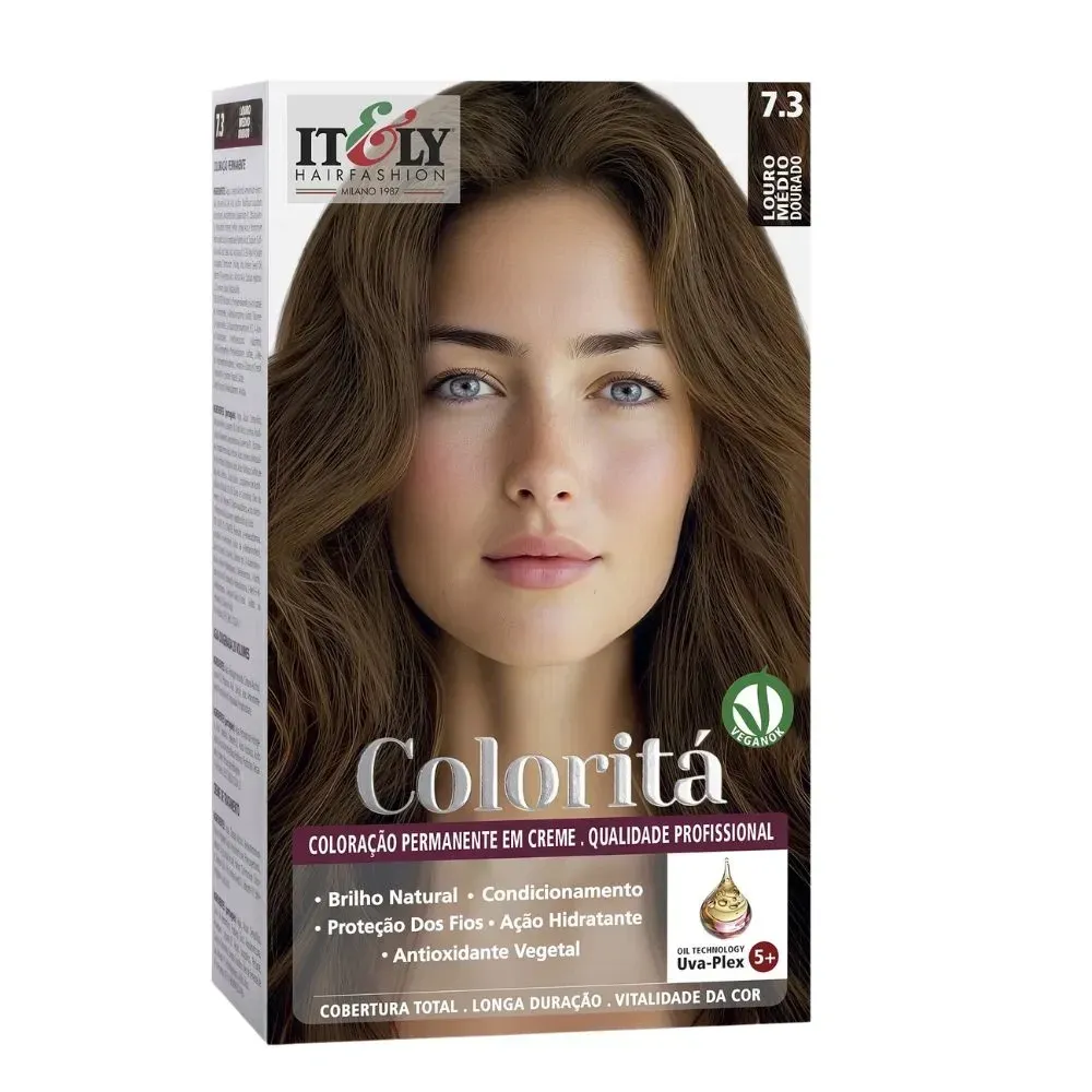 Coloração em Creme Itely Coloritá 1 Unidade 7.3 Louro Medio Dourado