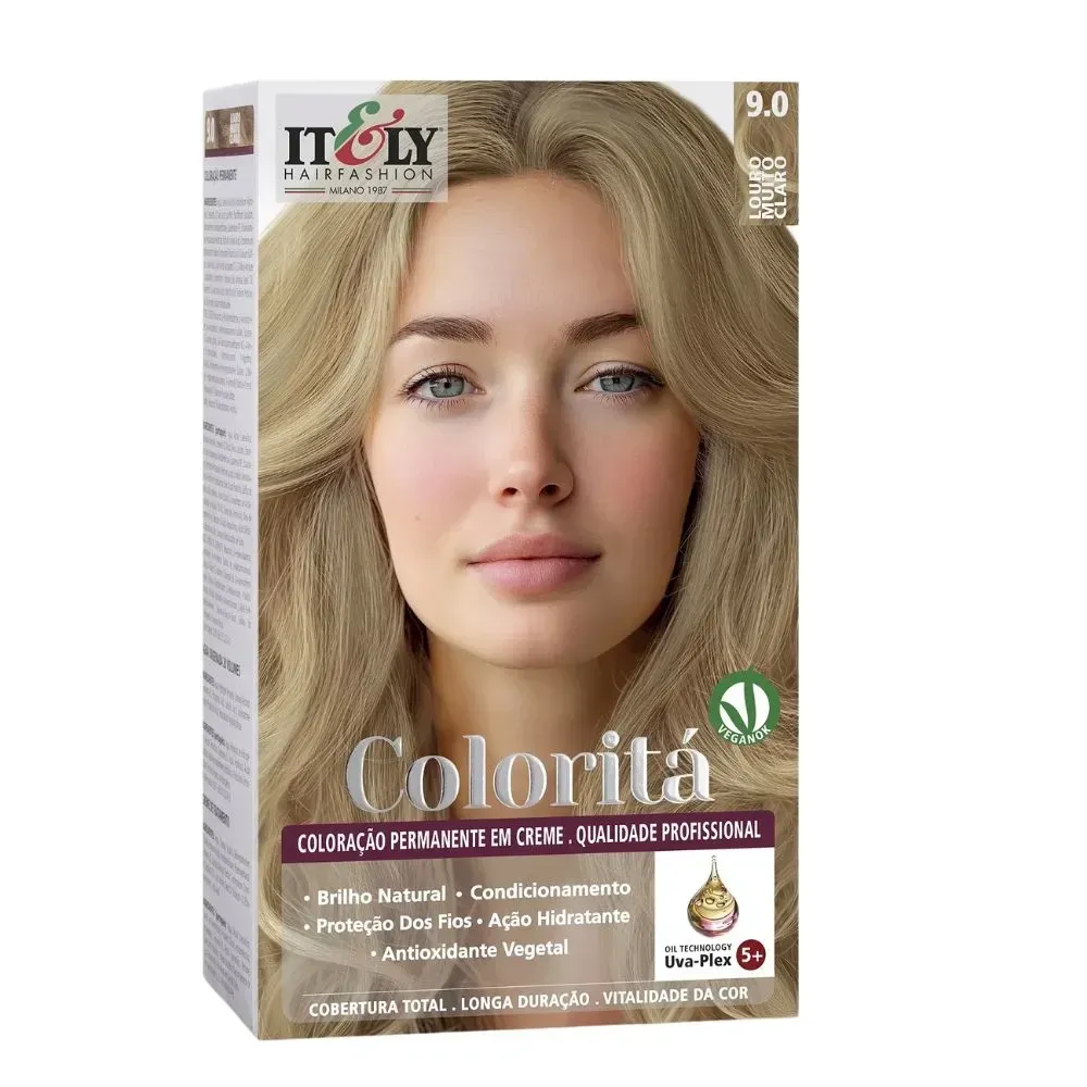 Coloração em Creme Itely Coloritá 1 Unidade 9.0 Louro Muito Claro
