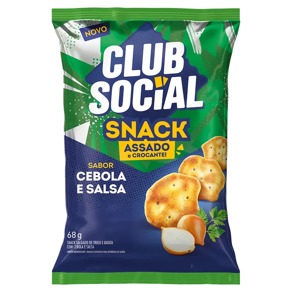 Snack Clube Social Sabor Cebola e Salsa 68g