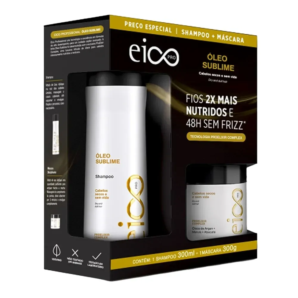 Kit Eico Shampoo 300ml+Máscara 300gr Óleo sublime