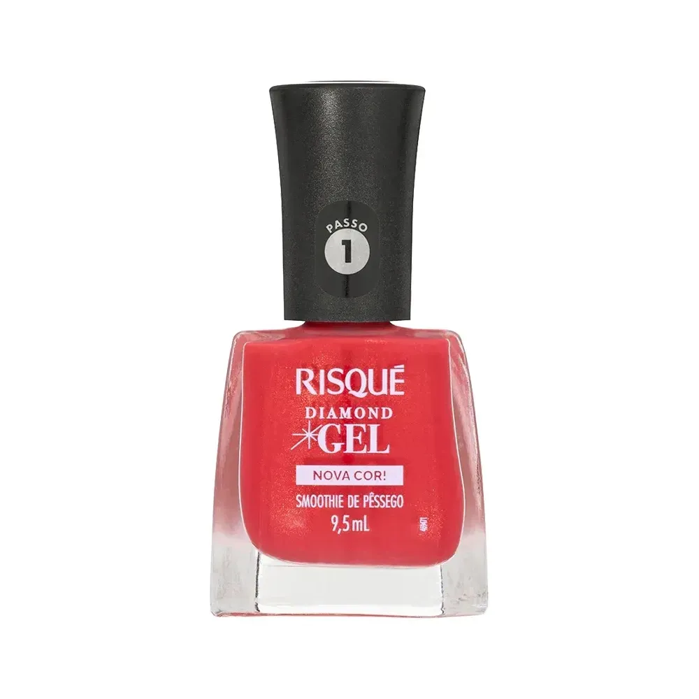 Esmalte Cremoso Risqué Diamond Gel Smoothie de Pessego 9,5ml