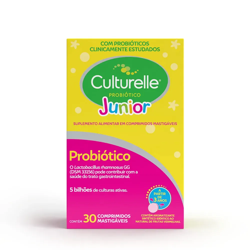 Probiótico Culturelle Júnior com 30 comprimidos Mastigáveis