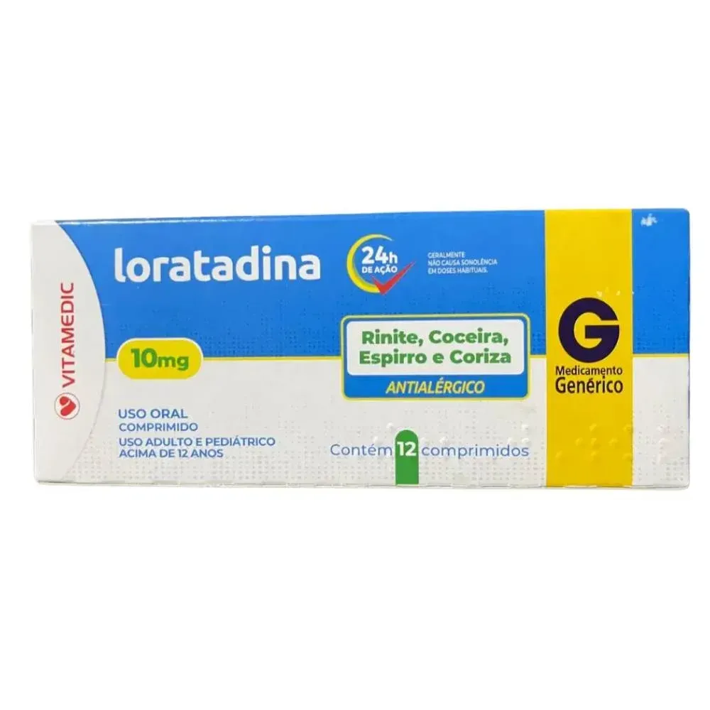 Loratadina 10mg com 12 Comprimidos