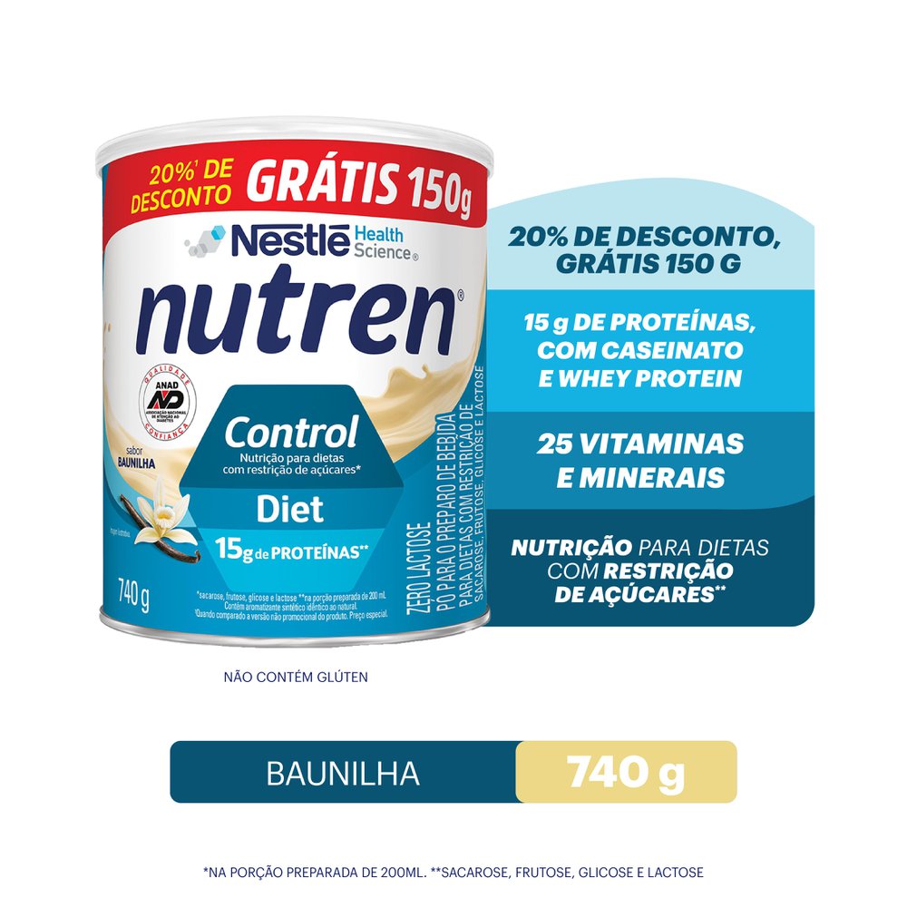 Complemento Alimenta Nutren Control Diet 740g Grátis 150g