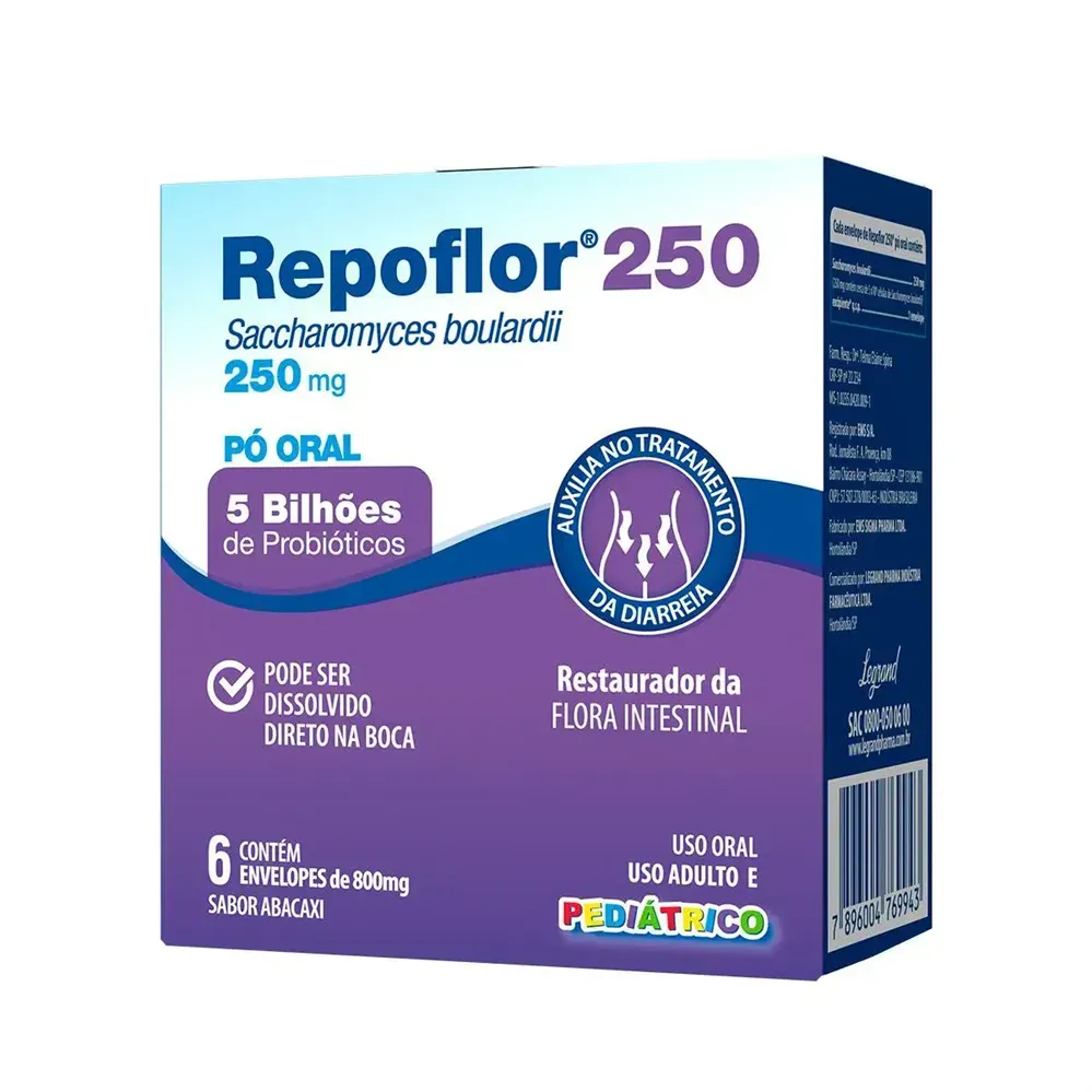 Repoflor 250mg com 6 sachês