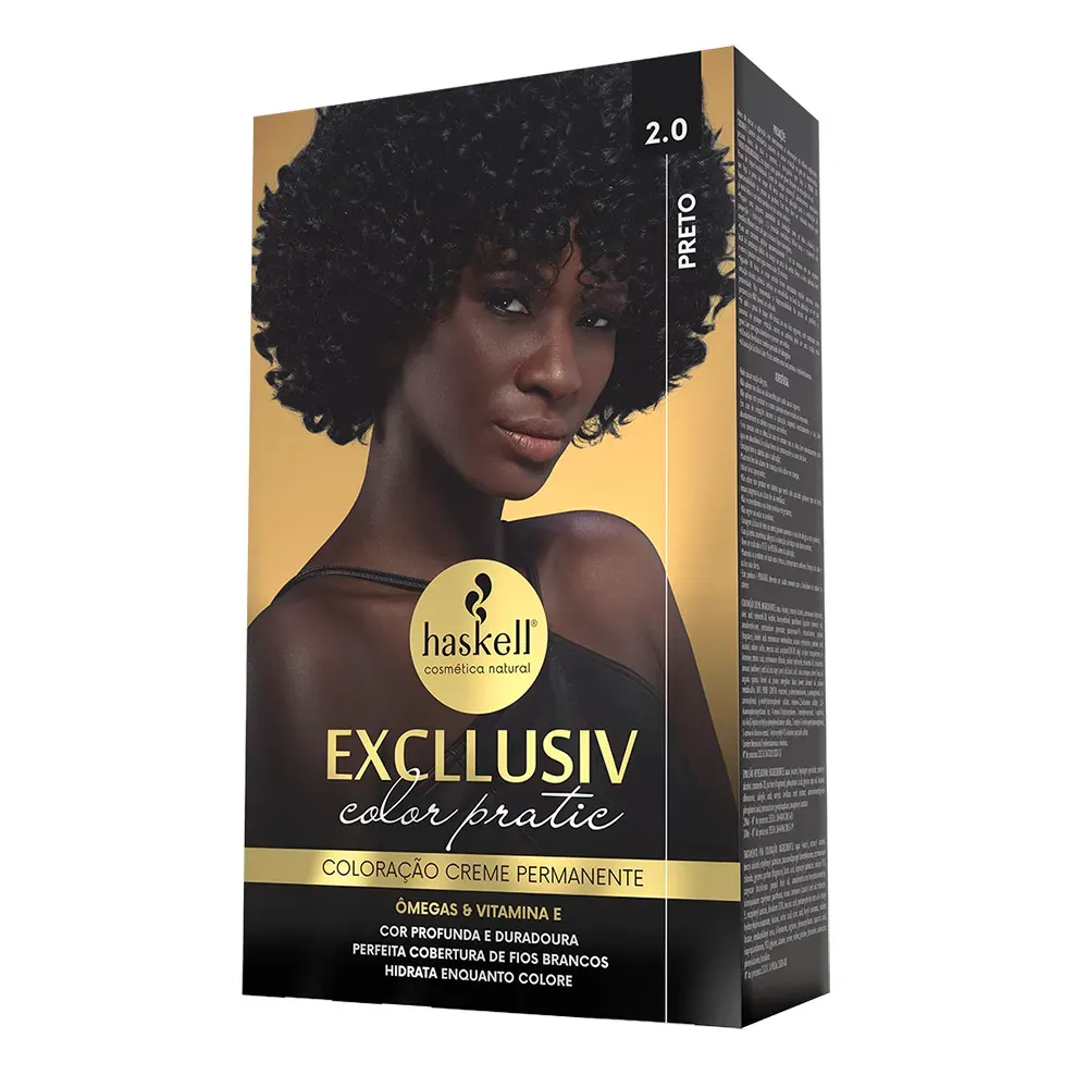 Coloração Creme Excllusiv Haskell Color Pratic 2.0 Preto
