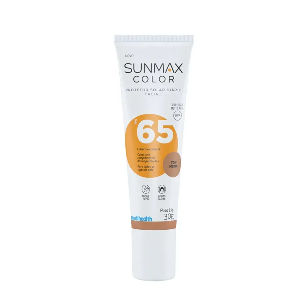 Protetor Solar Facial Sunmax Color FPS 65 Tom Médio 30g