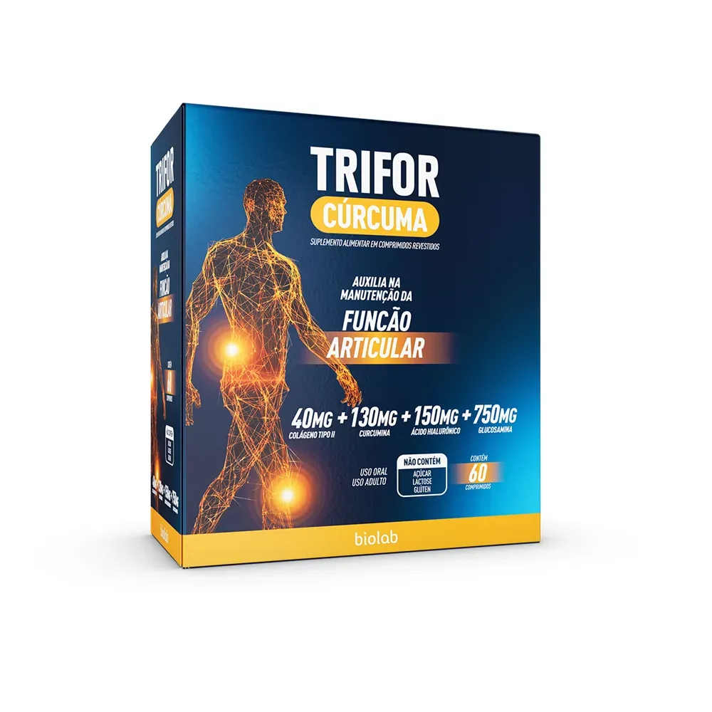 Suplemento Alimentar Trifor Cúrcuma Com 60 Comprimidos