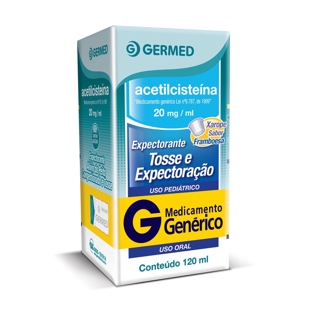 Acetilcisteína 20mg Xarope Infantil 120ml Germed - anossadrogaria