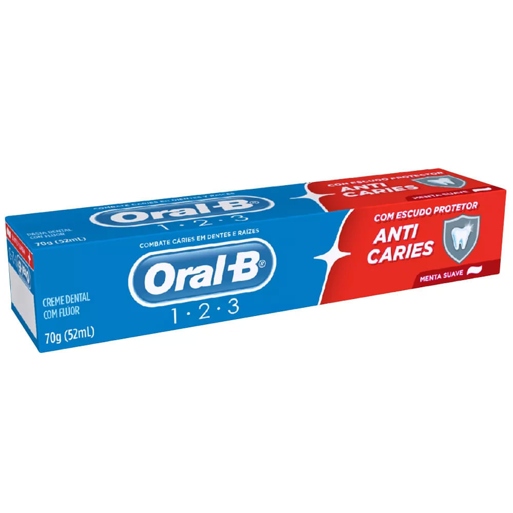 Creme Dental Oral-B Menta 1.2.3 70g - Anossadrogaria