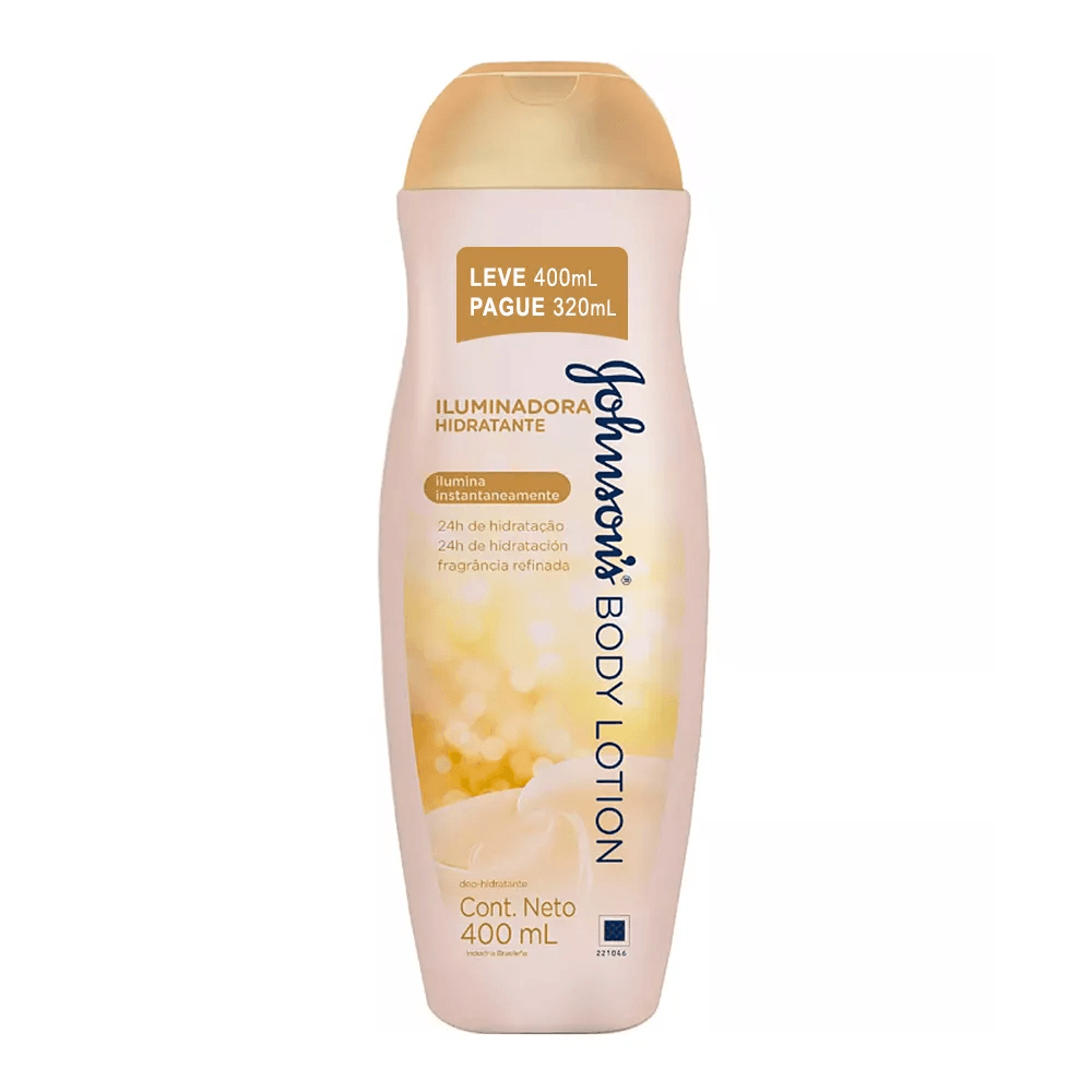 Hidratante Johnson's Body Lotion Iluminadora Leve 400 Pague 320ml