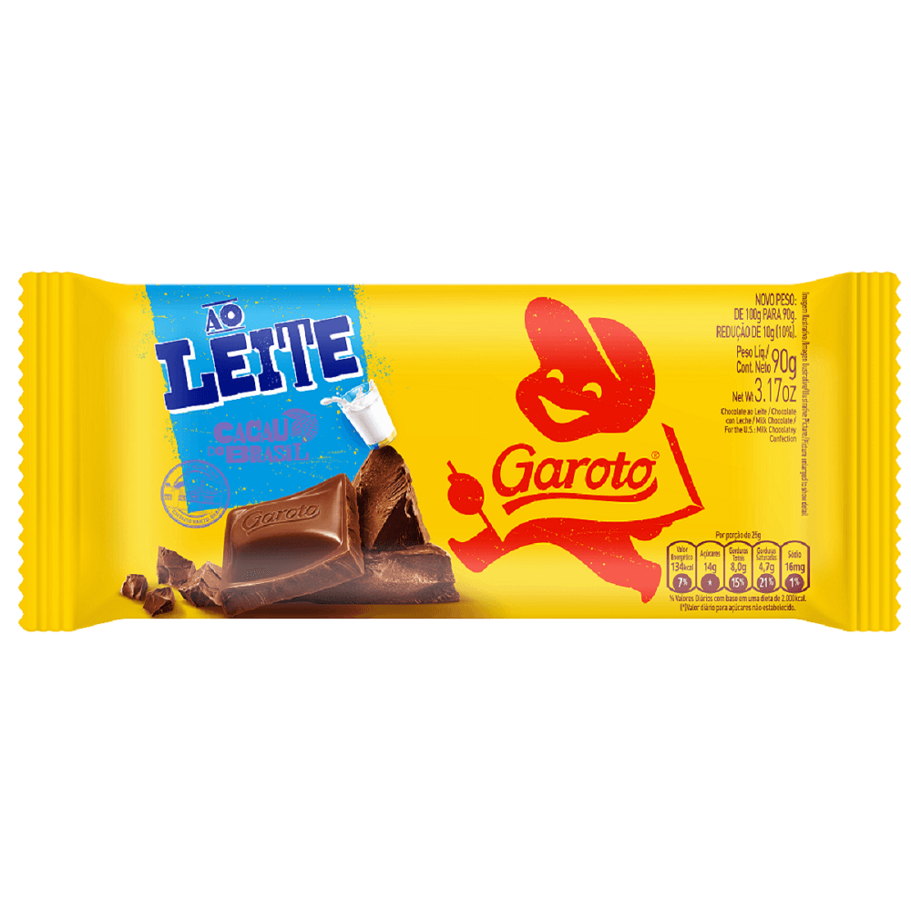 Chocolate Garoto Ao Leite Tablete 90g anossadrogaria