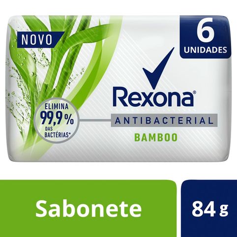 Kit Sabonete Barra Rexona Antibacterial Bamboo 84g com 6 Unidades Leve Mais Pague Menos